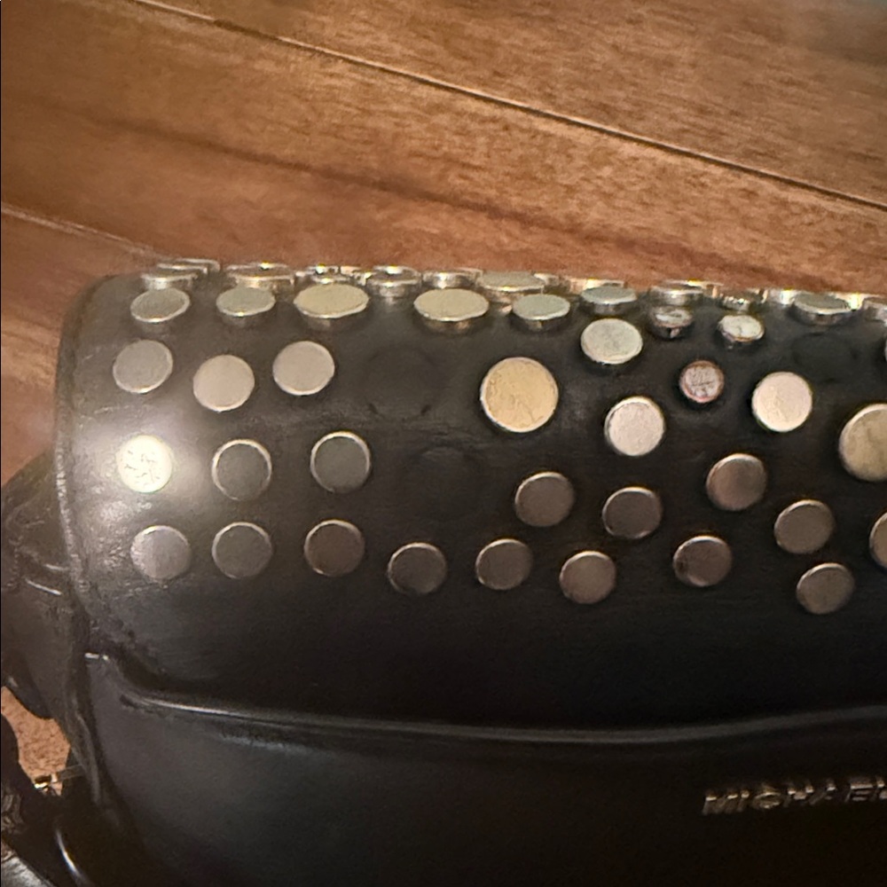 Michael Kors Black and Gold Studded Crossbody - Picture 7 of 12